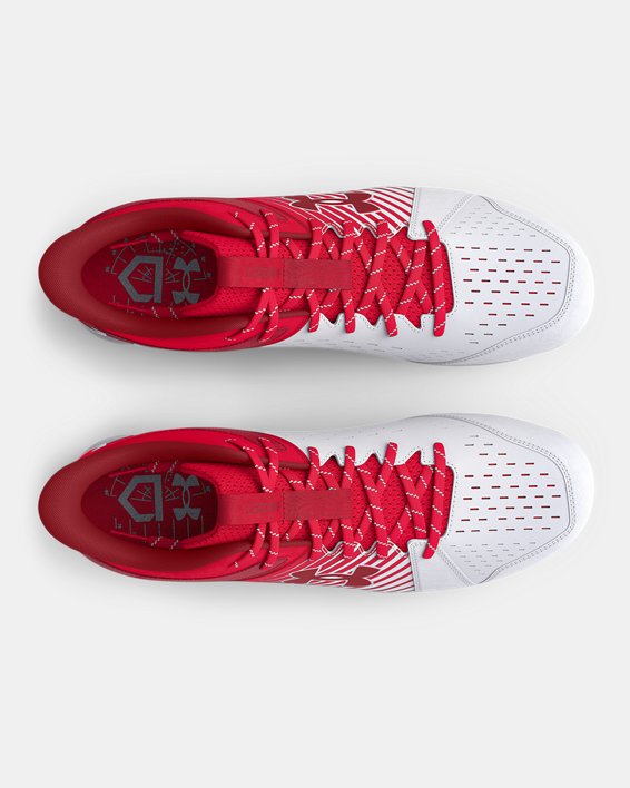 Men's UA Leadoff Mid RM Baseball Cleats in Red image number 2